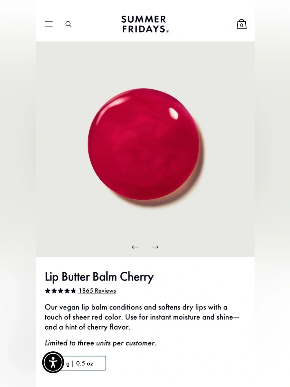 Set of 2: Summer Fridays Lip Butter Balm - Cherry